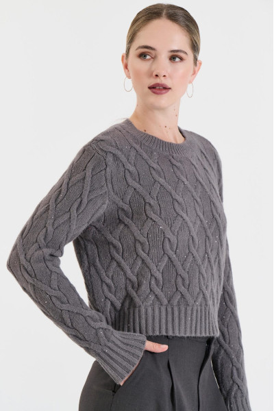 BILL COST ΓΥΝΑΙΚΕΙΑ ΜΠΛΟΥΖΑ ΠΛΕΚΤΗ ΜΕ ΠΛΕΞΟΥΔΕΣ ΑΝΘΡΑΚΙ 20-131375-0