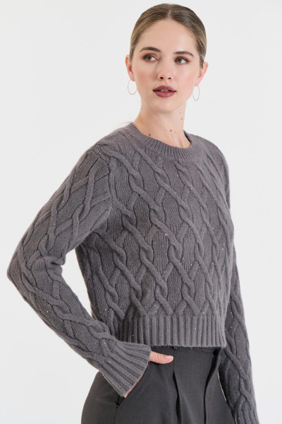 BILL COST ΓΥΝΑΙΚΕΙΑ ΜΠΛΟΥΖΑ ΠΛΕΚΤΗ ΜΕ ΠΛΕΞΟΥΔΕΣ ΑΝΘΡΑΚΙ 20-131375-0