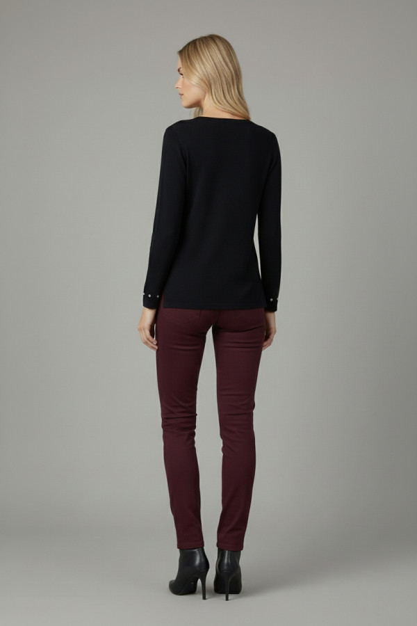 DERPOULI ΓΥΝΑΙΚΕΙΑ ΜΠΛΟΥΖΑ ΣΕ ΛΕΠΤΗ ΠΛΕΞΗ ΜΕ ΣΤΡΑΣ ΜΑΥΡΗ  1.10.39257