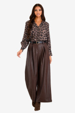 DERPOULI ΓΥΝΑΙΚΕΙΟ ΠΟΥΚΑΜΙΣΟ ANIMAL PRINT ΜΑΥΡΟ 1.12.27461