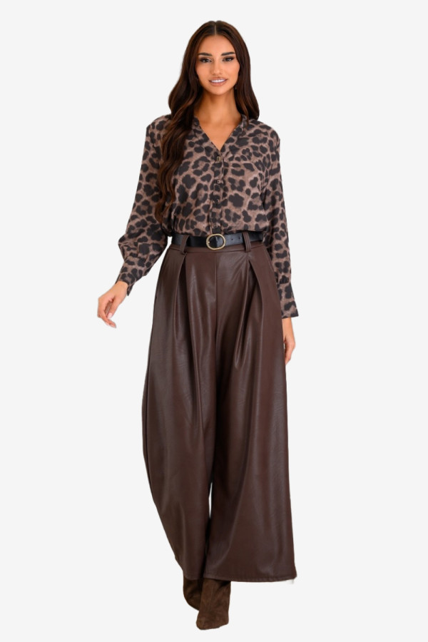 DERPOULI ΓΥΝΑΙΚΕΙΟ ΠΟΥΚΑΜΙΣΟ ANIMAL PRINT ΜΑΥΡΟ 1.12.27461