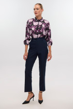 FIBES ΓΥΝΑΙΚΕΙΟ ΠΟΥΚΑΜΙΣΟ ΜΑΚΡΥΜΑΝΙΚΟ ΣΑΤΕΝ FLORAL PURPLE 03-7268