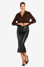 DERPOULI ΓΥΝΑΙΚΕΙΟ ΠΟΥΚΑΜΙΣΟ ΜΟΝΟΧΡΩΜΟ ΜΕ ΓΙΑΚΑ ΚΑΦΕ 1.12.39168