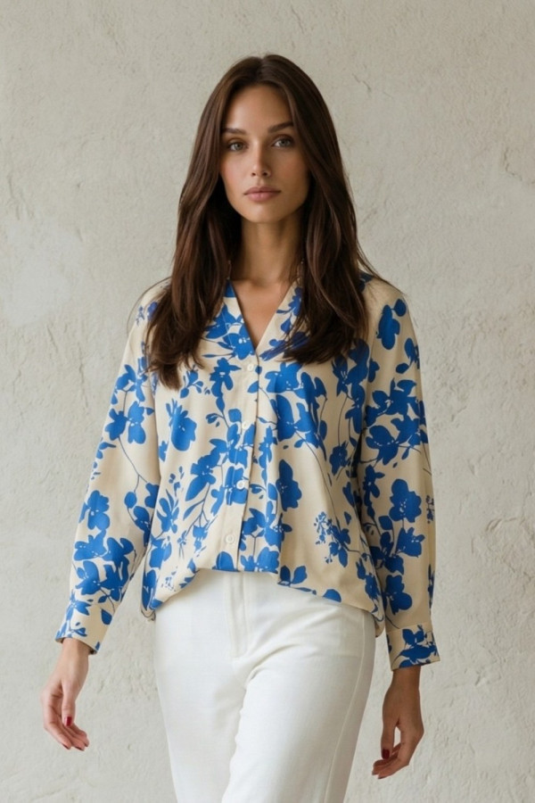 Γυναικείο πουκάμισο σιελ εμπριμε μακρυμάνικο – Derpouli