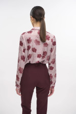 FIBES ΓΥΝΑΙΚΕΙΟ ΠΟΥΚΑΜΙΣΟ ΜΕ ΣΑΤΕΝ ΥΦΗ FLORAL ΜΠΟΡΝΤΟ 03-7231