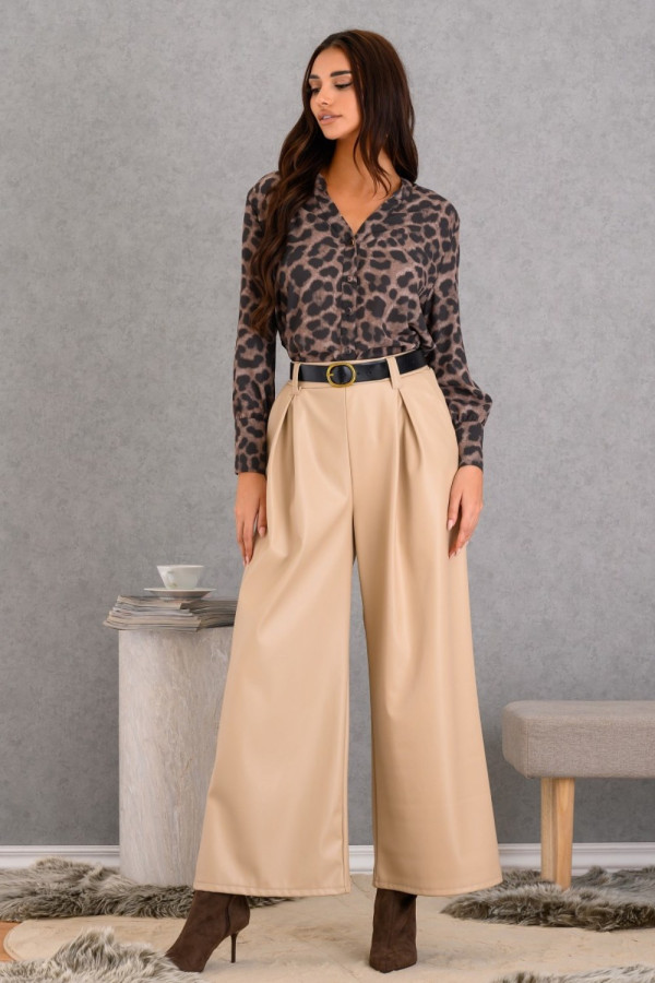 DERPOULI ΓΥΝΑΙΚΕΙΟ ΠΟΥΚΑΜΙΣΟ ANIMAL PRINT ΜΑΥΡΟ 1.12.27461