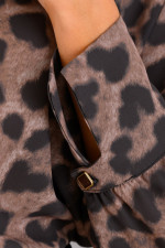 DERPOULI ΓΥΝΑΙΚΕΙΟ ΠΟΥΚΑΜΙΣΟ ANIMAL PRINT ΜΑΥΡΟ 1.12.27461