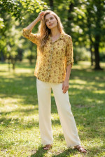 Γυναικείο εμπριμέ πουκάμισο με πατ στα μανίκια μπανάνα – Derpouli - 1.12.39310 Γυναικείο εμπριμέ πουκάμισο με πατ στα μανίκια μπανάνα – Derpouli - 1.12.39310