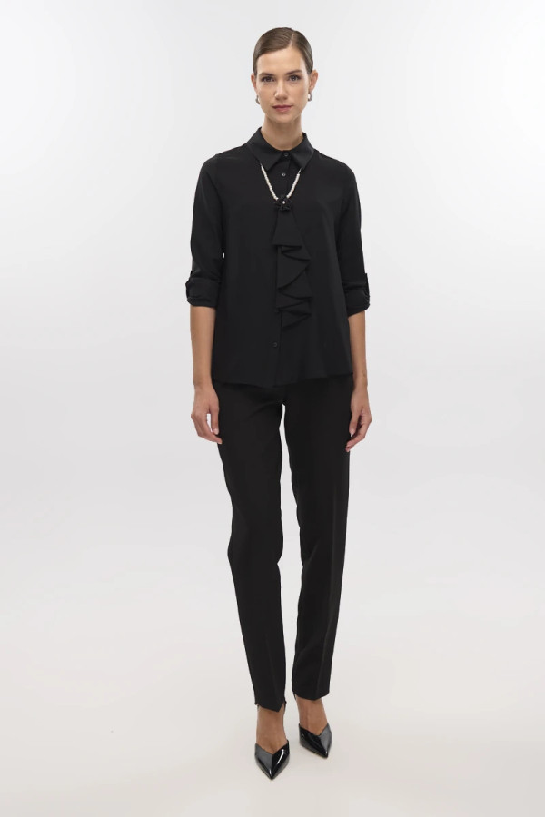 FIBES ΓΥΝΑΙΚΕΙΟ ΠΟΥΚΑΜΙΣΟ ΖΟΡΖΕΤΑ ΜΕ ΑΠΟΣΠΩΜΕΝΟ ΚΟΛΙΕ ΜΑΥΡΟ 03-7242