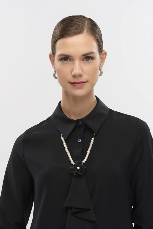 FIBES ΓΥΝΑΙΚΕΙΟ ΠΟΥΚΑΜΙΣΟ ΖΟΡΖΕΤΑ ΜΕ ΑΠΟΣΠΩΜΕΝΟ ΚΟΛΙΕ ΜΑΥΡΟ 03-7242