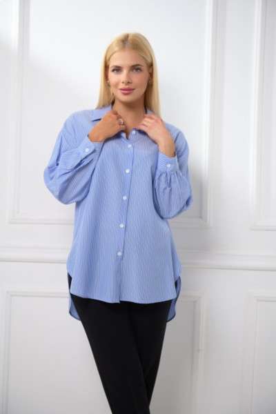 FIBES ΓΥΝΑΙΚΕΙΟ ΠΟΥΚΑΜΙΣΟ OVERSIZED ΒΑΜΒΑΚΕΡΟ ΜΕ ΡΙΓΑ ΣΙΕΛ 03-7136