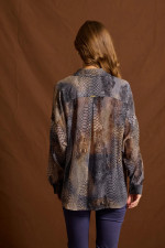 ENZZO ΓΥΝΑΙΚΕΙΟ ΠΟΥΚΑΜΙΣΟ ANIMAL PRINT ΑΝΘΡΑΚΙ RACHEL 252178