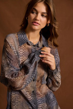 ENZZO ΓΥΝΑΙΚΕΙΟ ΠΟΥΚΑΜΙΣΟ ANIMAL PRINT ΑΝΘΡΑΚΙ RACHEL 252178