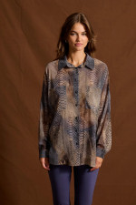 ENZZO ΓΥΝΑΙΚΕΙΟ ΠΟΥΚΑΜΙΣΟ ANIMAL PRINT ΑΝΘΡΑΚΙ RACHEL 252178