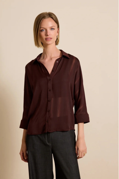 ENZZO ΓΥΝΑΙΚΕΙΟ ΠΟΥΚΑΜΙΣΟ ΜΟΝΟΧΡΩΜΟ ΜΕ ΡΙΓΑ ΣΤΗΝ ΥΦΑΝΣΗ ΚΑΦΕ MANTY 252090