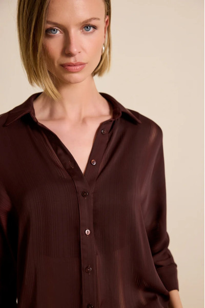 ENZZO ΓΥΝΑΙΚΕΙΟ ΠΟΥΚΑΜΙΣΟ ΜΟΝΟΧΡΩΜΟ ΜΕ ΡΙΓΑ ΣΤΗΝ ΥΦΑΝΣΗ ΚΑΦΕ MANTY 252090