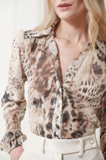 ENZZO ΓΥΝΑΙΚΕΙΟ ΠΟΥΚΑΜΙΣΟ ANIMAL PRINT ISABEL ΒΑΝΙΛΙΑ 251046