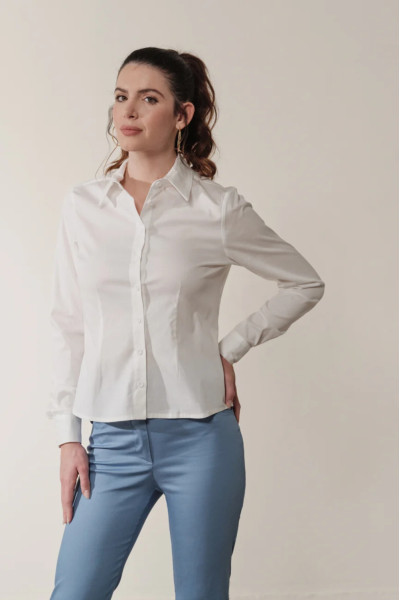 ENZZO ΓΥΝΑΙΚΕΙΟ ΠΟΥΚΑΜΙΣΟ ΒΑΜΒΑΚΕΡΟ DENISE ΛΕΥΚΟ 251136