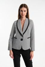 FIBES ΓΥΝΑΙΚΕΙΟ ΣΑΚΑΚΙ ΜΕ ΓΕΩΜΕΤΡΙΚΟ ΜΟΤΙΒΟ ΚΑΙ ΣΤΡΑΣ ΜΑΥΡΟ 01-6135