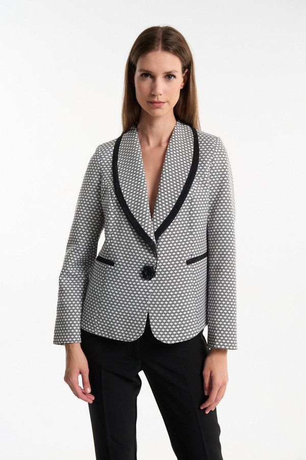 FIBES ΓΥΝΑΙΚΕΙΟ ΣΑΚΑΚΙ ΜΕ ΓΕΩΜΕΤΡΙΚΟ ΜΟΤΙΒΟ ΚΑΙ ΣΤΡΑΣ ΜΑΥΡΟ 01-6135