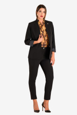DERPOULI ΓΥΝΑΙΚΕΙΟ BLAZER ΜΕ MAO ΓΙΑΚΑ ΜΟΝΟΧΡΩΜΟ ΜΑΥΡΟ 1.21.39186