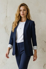 DERPOULI ΓΥΝΑΙΚΕΙΟ ΣΑΚΑΚΙ BLAZER ΜΠΛΕ 1.21.39296