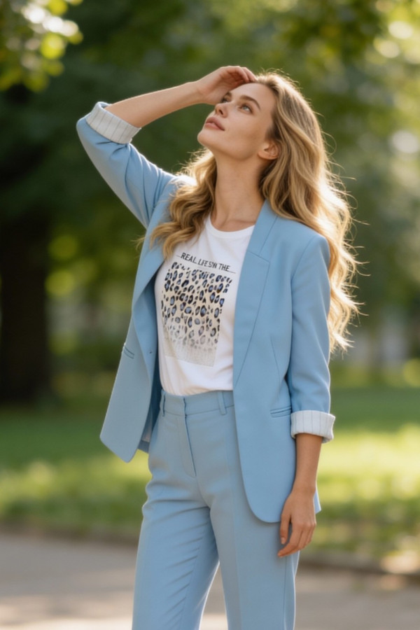 DERPOULI ΓΥΝΑΙΚΕΙΟ ΣΑΚΑΚΙ BLAZER ΣΙΕΛ 1.21.39296