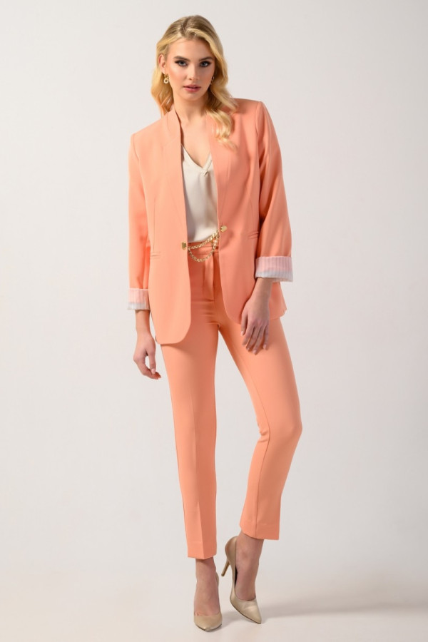 DERPOULI ΓΥΝΑΙΚΕΙΟ ΣΑΚΑΚΙ BLAZER ΜΕ ΑΛΥΣΙΔΑΚΙ PEACH 1.21.38653