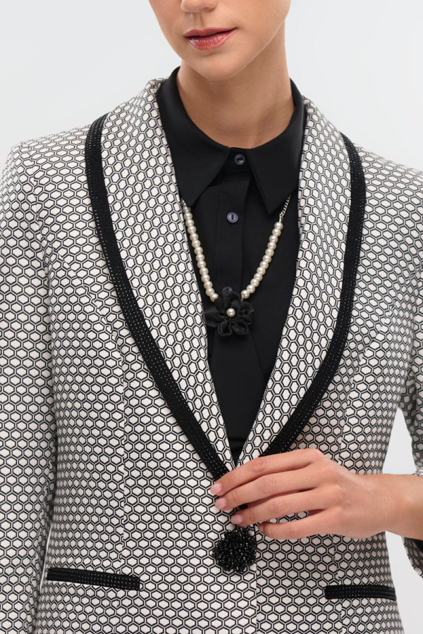 FIBES ΓΥΝΑΙΚΕΙΟ ΣΑΚΑΚΙ ΜΕ ΓΕΩΜΕΤΡΙΚΟ ΜΟΤΙΒΟ ΚΑΙ ΣΤΡΑΣ ΜΑΥΡΟ 01-6135