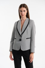 FIBES ΓΥΝΑΙΚΕΙΟ ΣΑΚΑΚΙ ΜΕ ΓΕΩΜΕΤΡΙΚΟ ΜΟΤΙΒΟ ΚΑΙ ΣΤΡΑΣ ΜΑΥΡΟ 01-6135