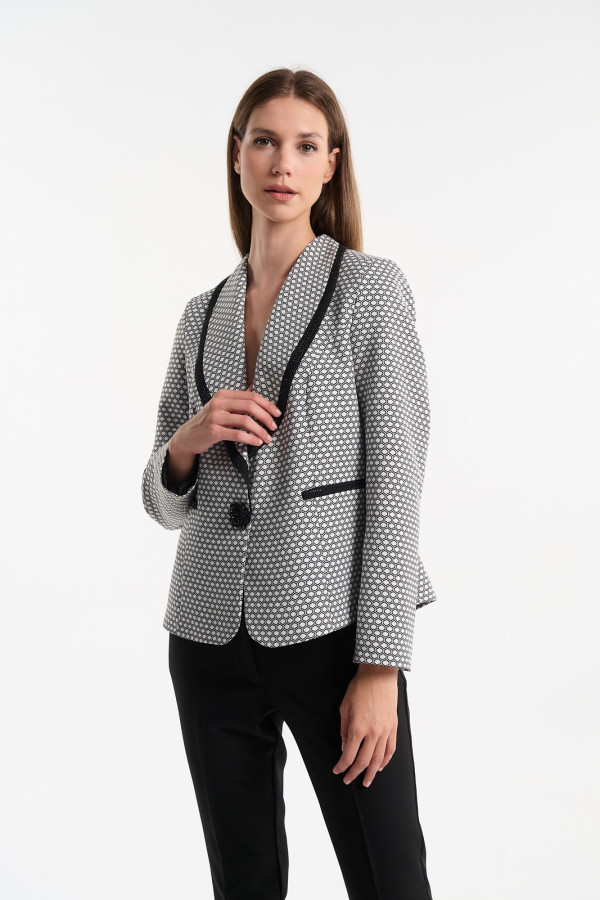 FIBES ΓΥΝΑΙΚΕΙΟ ΣΑΚΑΚΙ ΜΕ ΓΕΩΜΕΤΡΙΚΟ ΜΟΤΙΒΟ ΚΑΙ ΣΤΡΑΣ ΜΑΥΡΟ 01-6135