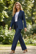 DERPOULI ΓΥΝΑΙΚΕΙΟ ΣΑΚΑΚΙ DENIM ΜΕ ΠΕΤΟ ΜΠΛΕ 1.21.39291