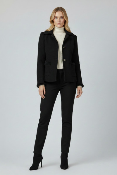 VAGIAS ΓΥΝΑΙΚΕΙΑ ΠΑΛΤΟΖΑΚΕΤΑ ΜΕ ΛΕΠΤΟΜΕΡΕΙΕΣ VEGAN ΓΟΥΝΑΣ ΜΑΥΡΟ 5860-45