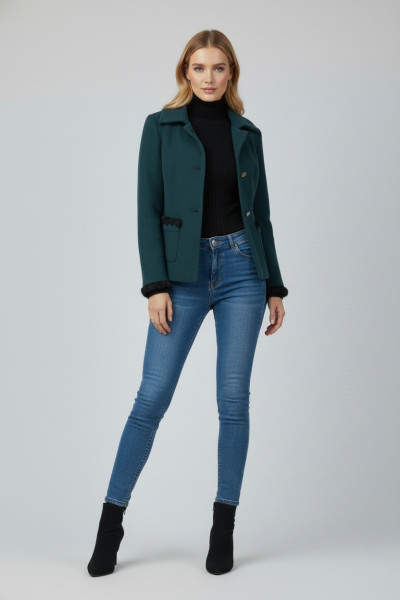 VAGIAS ΓΥΝΑΙΚΕΙΑ ΠΑΛΤΟΖΑΚΕΤΑ ΜΕ ΛΕΠΤΟΜΕΡΕΙΕΣ VEGAN ΓΟΥΝΑΣ ΠΕΤΡΟΛ 5860-45