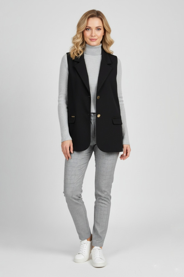 SECRET ΓΥΝΑΙΚΕΙΟ ΓΙΛΕΚΟ LOOSE FIT ΜΕ ΚΟΥΜΠΙΑ ΜΑΥΡΟ 261094006