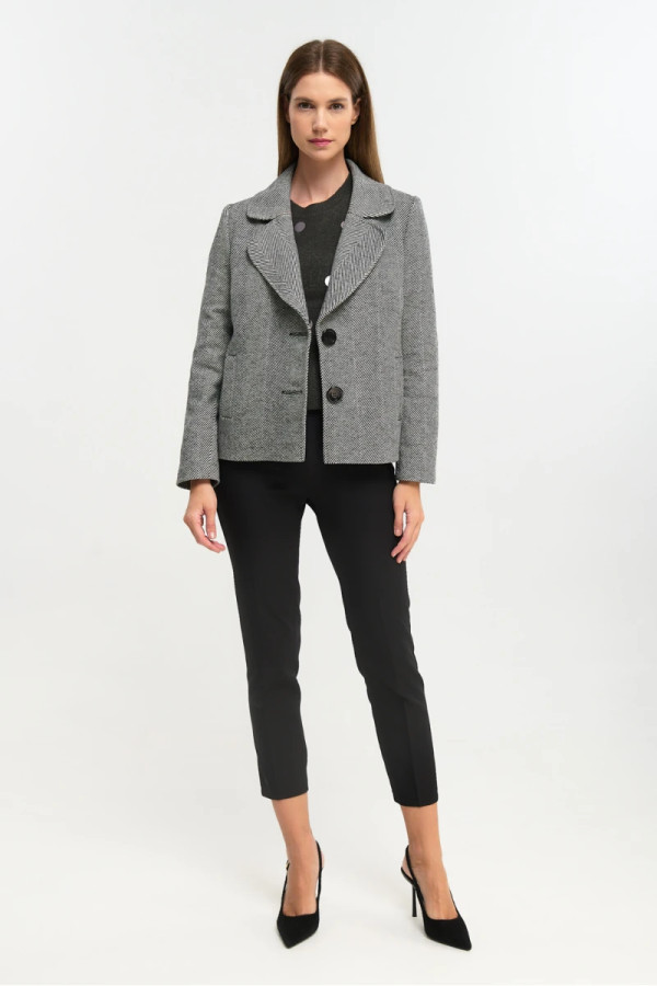 FIBES ΓΥΝΑΙΚΕΙΟ ΚΟΝΤΟ ΣΑΚΑΚΙ ΜΕ ΣΧΕΔΙΟ ΨΑΡΟΚΟΚΚΑΛΟ ΓΚΡΙ 01-6144