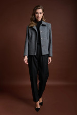 FIBES ΓΥΝΑΙΚΕΙΟ ΣΑΚΑΚΙ ΚΟΝΤΟ ΣΕ ΚΟΜΨΗ ΓΡΑΜΜΗ VELOUR ΓΚΡΙ 01-6173