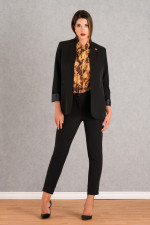 DERPOULI ΓΥΝΑΙΚΕΙΟ BLAZER ΜΕ MAO ΓΙΑΚΑ ΜΟΝΟΧΡΩΜΟ ΜΑΥΡΟ 1.21.39186