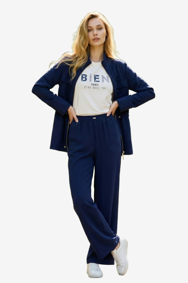 DERPOULI ΓΥΝΑΙΚΕΙΟ ΣΕΤ ΖΑΚΕΤΑ ΜΕ ΠΑΝΤΕΛΟΝΙ ΜΠΛΕ 1.22.39287-39286