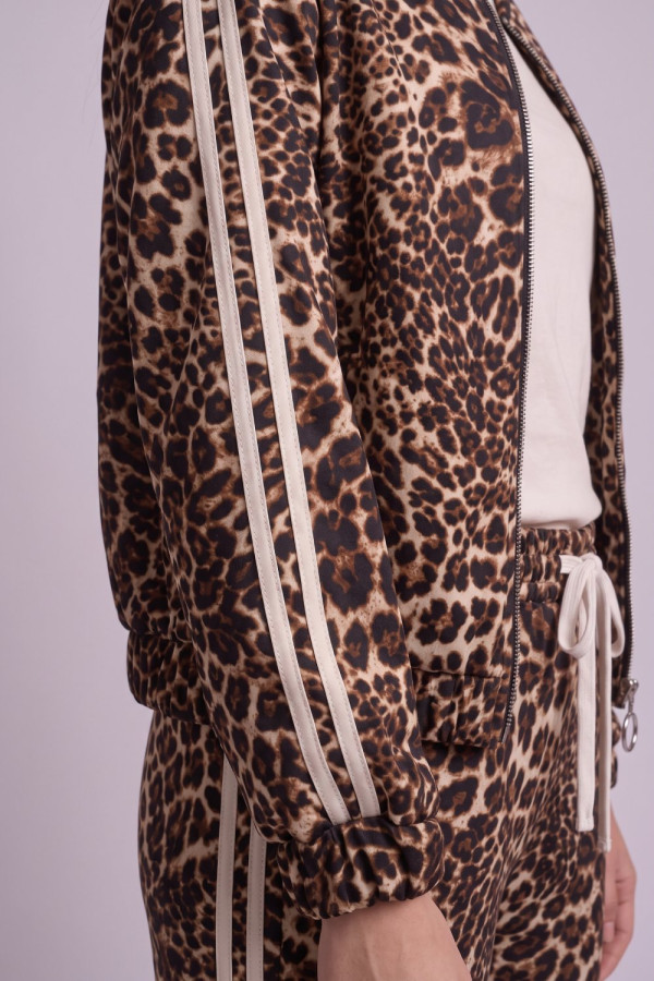 Γυναικείο σετ φόρμας I Got You μαύρο leopard print με λευκές ρίγες 1.50.25010 Γυναικείο σετ φόρμας I Got You μαύρο leopard print με λευκές ρίγες 1.50.25010
