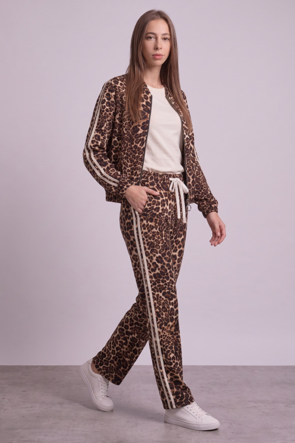 Γυναικείο σετ φόρμας I Got You μαύρο leopard print με λευκές ρίγες 1.50.25010 Γυναικείο σετ φόρμας I Got You μαύρο leopard print με λευκές ρίγες 1.50.25010