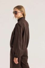 Γυναικείο σετ Enzzo καφέ με cropped bomber jacket και barrel παντελόνι 262150-262151 Γυναικείο σετ Enzzo καφέ με cropped bomber jacket και barrel παντελόνι 262150-262151
