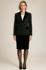 VAGIAS ΓΥΝΑΙΚΕΙΟ ΣΕΤ ΣΑΚΑΚΙ ΚΡΕΠ ΜΕ ΛΕΠΤΟΜΕΡΕΙΕΣ ΒΕΛΟΥΔΟ ΜΑΥΡΟ 4530-430-10