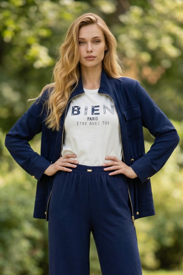 DERPOULI ΓΥΝΑΙΚΕΙΟ ΣΕΤ ΖΑΚΕΤΑ ΜΕ ΠΑΝΤΕΛΟΝΙ ΜΠΛΕ 1.22.39287-39286