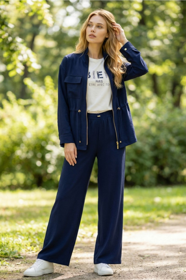 DERPOULI ΓΥΝΑΙΚΕΙΟ ΣΕΤ ΖΑΚΕΤΑ ΜΕ ΠΑΝΤΕΛΟΝΙ ΜΠΛΕ 1.22.39287-39286