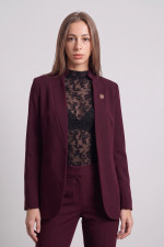 Γυναικείο κοστούμι Derpouli μπορντό σε κρεπ blazer και παντελόνι 1.12.92884-92883