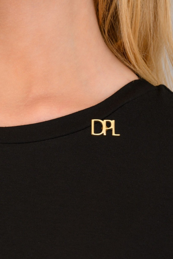 DERPOULI ΓΥΝΑΙΚΕΙΑ ΜΠΛΟΥΖΑ T-SHIRT ΜΕ ΣΧΕΔΙΟ ΤΡΕΣΑ ΜΑΥΡΟ 1.10.27325