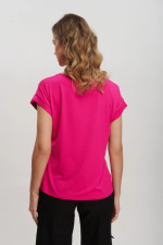 FIBES ΓΥΝΑΙΚΕΙΟ T-SHIRT ΜΕ ΤΥΠΩΜΑ ΚΟΝΤΟΜΑΝΙΚΟ ΦΟΥΞΙΑ 03-7130