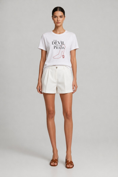 Γυναικείο t-shirt Derpouli λευκό με fashion τύπωμα 1.10.39-60052