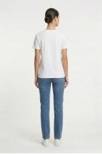 Γυναικείο t-shirt λευκό βαμβακερό με print ροζ κάκτους και στρας 26-100CA